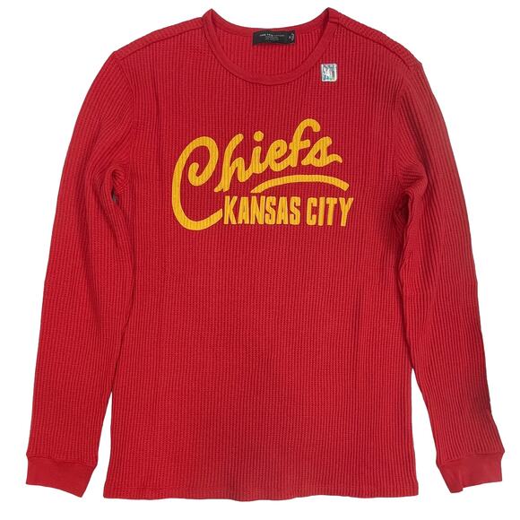 Junk Food Clothing Kansas City Chiefs Thermal Sz S Men’s New $58 Licorice Red - Picture 4 of 9